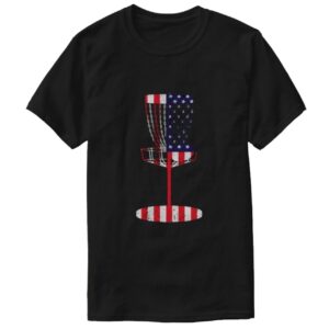 US Flag Disc Golf Basket T-Shirt